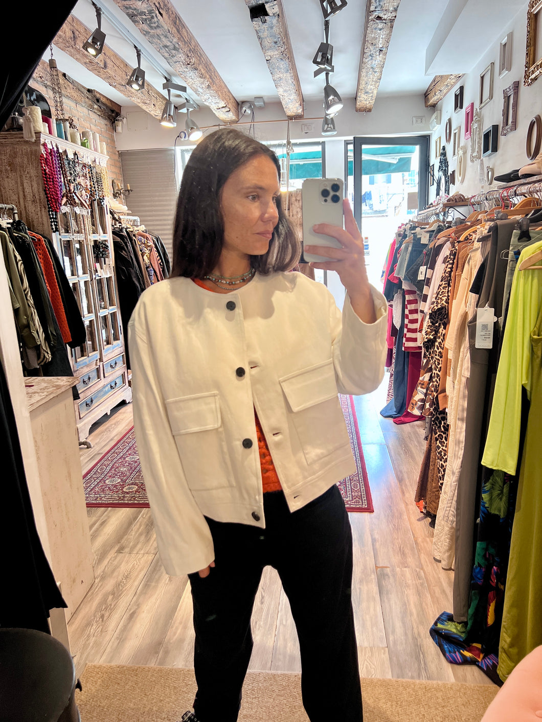 Giubbino jeans Bianco